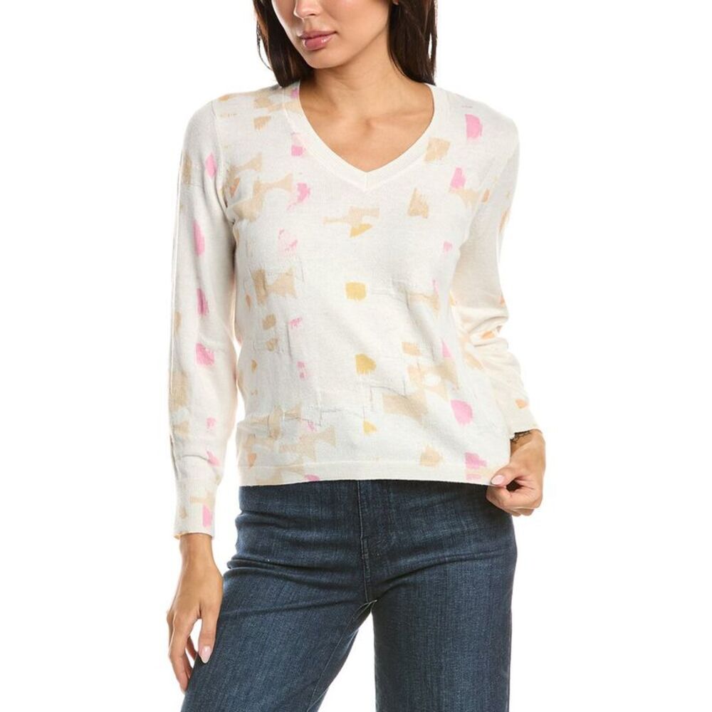 Nic+Zoe Womens  Mod Mix Sweater, White
